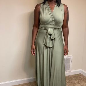 Green Multi Wrap Maxi Dress